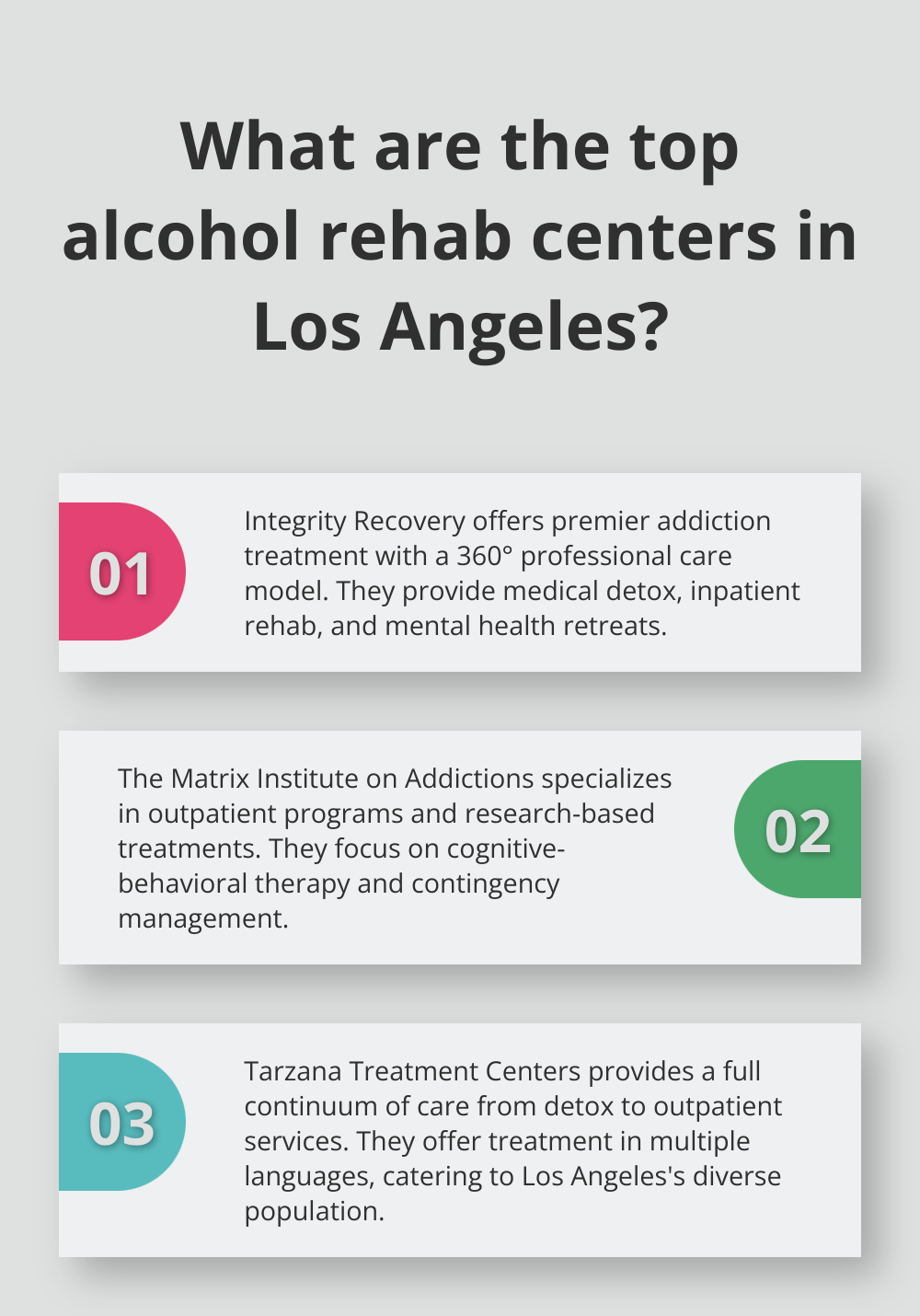 Infographic: What are the top alcohol rehab centers in Los Angeles?